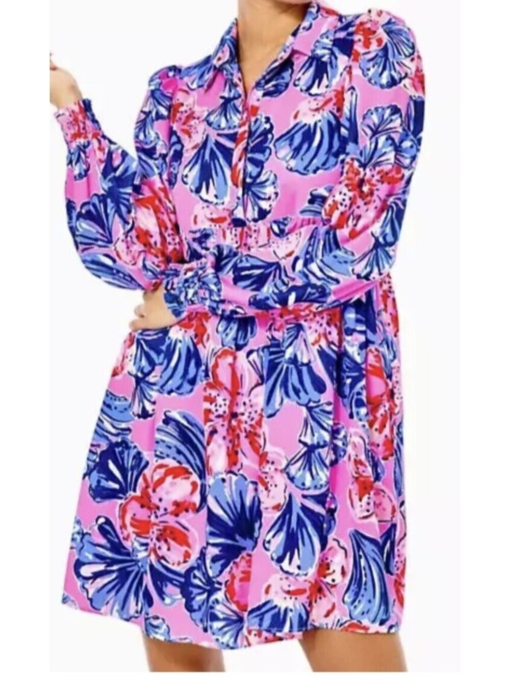 NWT Lilly Pulitzer XL Dress Arlie Flare Flowy Swing Lined Plumeria Pink